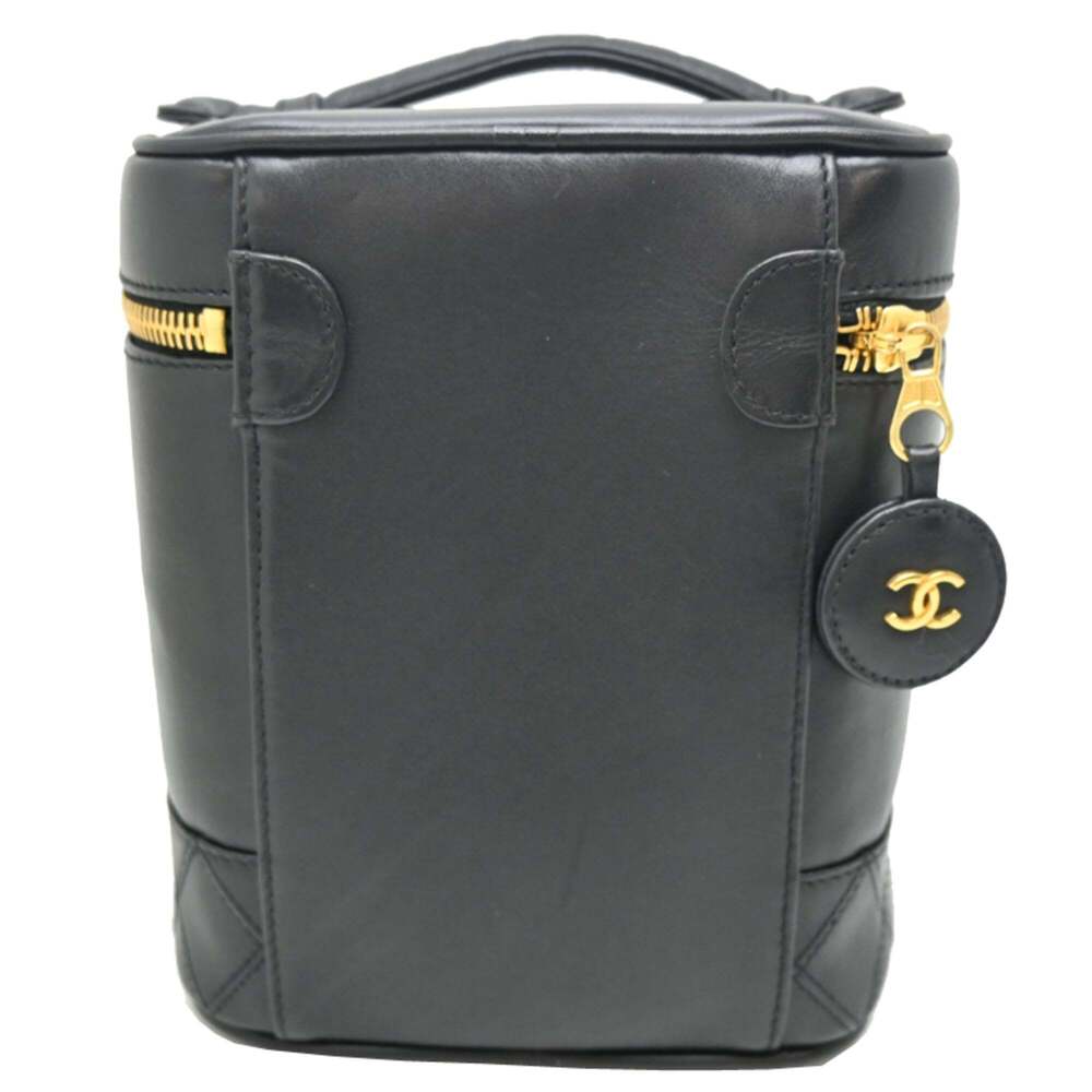 CHANEL Black Lambskin Leather Vanity Bag - Picture 2 of 10